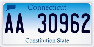 CT license plate AA30962