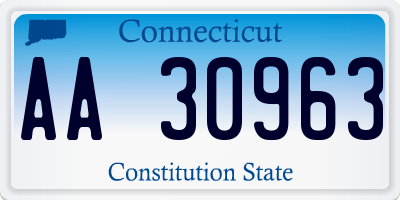 CT license plate AA30963