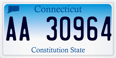 CT license plate AA30964