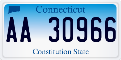 CT license plate AA30966