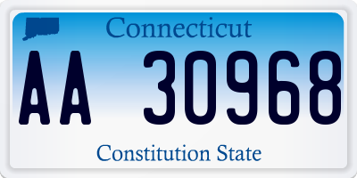 CT license plate AA30968