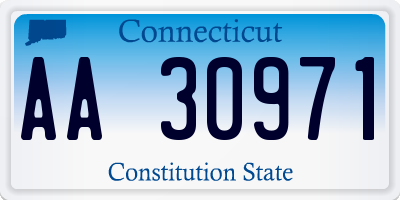 CT license plate AA30971