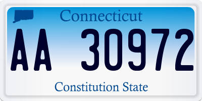 CT license plate AA30972