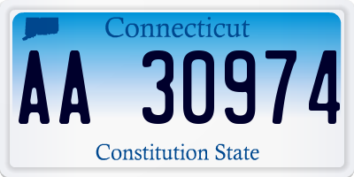 CT license plate AA30974