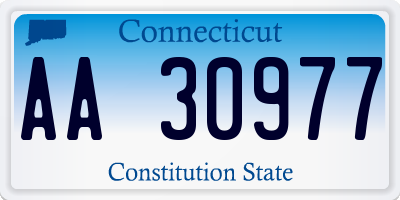 CT license plate AA30977