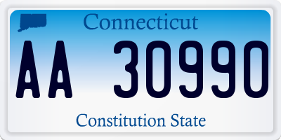 CT license plate AA30990