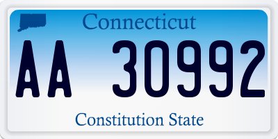 CT license plate AA30992