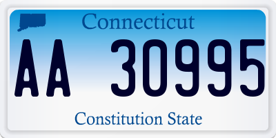 CT license plate AA30995