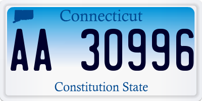 CT license plate AA30996