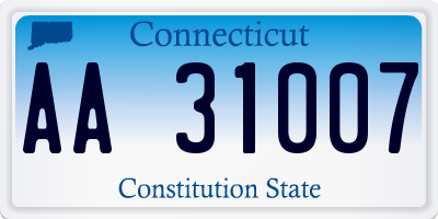 CT license plate AA31007