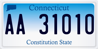 CT license plate AA31010