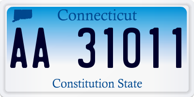 CT license plate AA31011