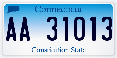 CT license plate AA31013