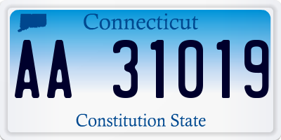 CT license plate AA31019