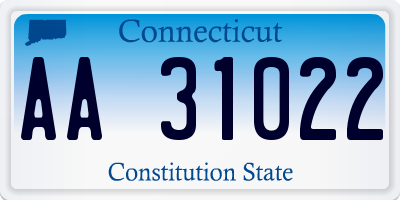 CT license plate AA31022