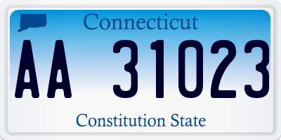 CT license plate AA31023