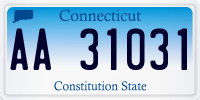 CT license plate AA31031