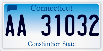 CT license plate AA31032