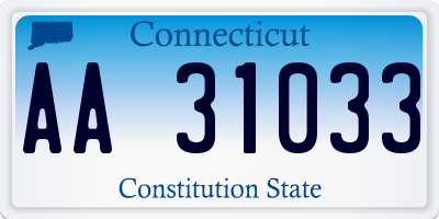 CT license plate AA31033