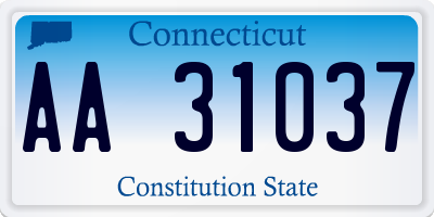 CT license plate AA31037