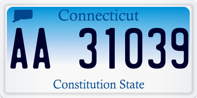 CT license plate AA31039