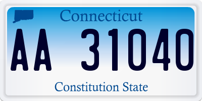 CT license plate AA31040