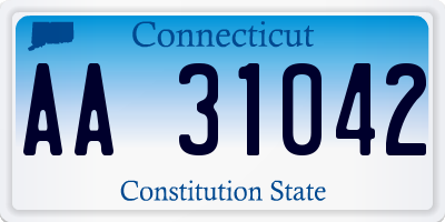 CT license plate AA31042