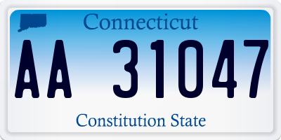 CT license plate AA31047