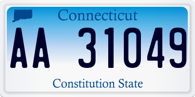 CT license plate AA31049