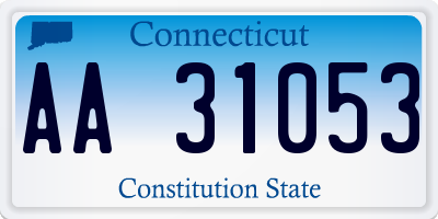 CT license plate AA31053