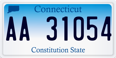 CT license plate AA31054