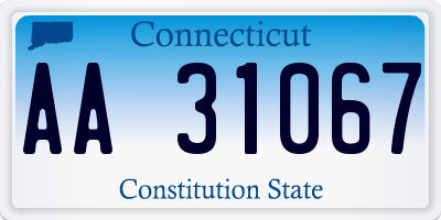 CT license plate AA31067