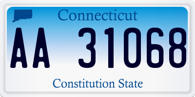 CT license plate AA31068