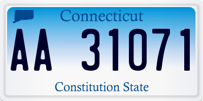 CT license plate AA31071