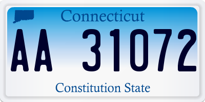 CT license plate AA31072