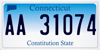 CT license plate AA31074