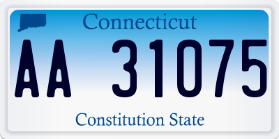 CT license plate AA31075