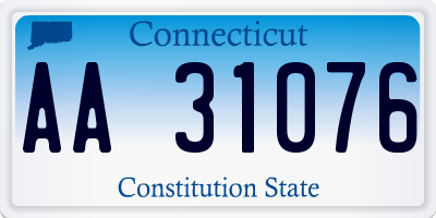 CT license plate AA31076