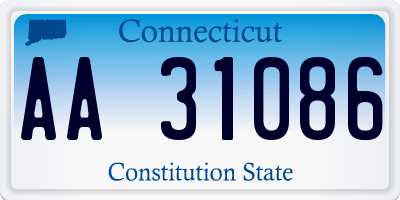 CT license plate AA31086