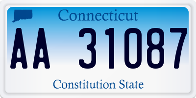 CT license plate AA31087