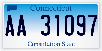 CT license plate AA31097