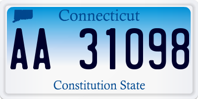 CT license plate AA31098