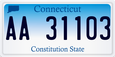 CT license plate AA31103