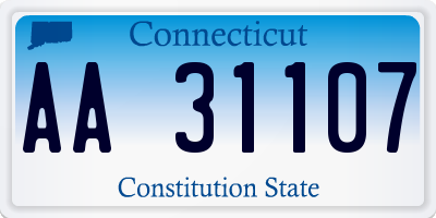 CT license plate AA31107