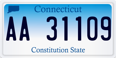 CT license plate AA31109