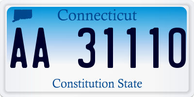 CT license plate AA31110