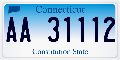 CT license plate AA31112