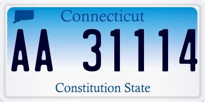 CT license plate AA31114