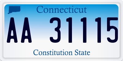 CT license plate AA31115