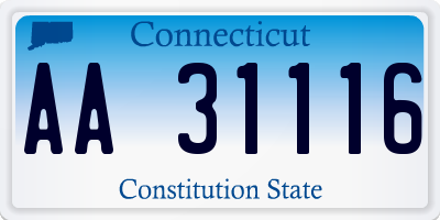 CT license plate AA31116